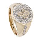 9ct Yellow Gold 1.00ct Diamond Cross Signet Ring