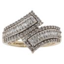 9ct Yellow Gold 0.60ct Baguette And Brilliant Cut Diamond Fancy Ring