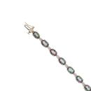 14ct Yellow Gold 0.05ct Diamond and Mystic Topaz Bracelet 7"