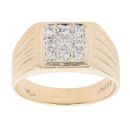 9ct Yellow Gold Cubic Zirconia Square Signet Ring