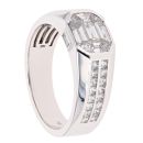 18ct White Gold 1.87ct Pie And Princess Cut Two Row Diamond Ring