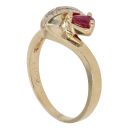 9ct Yellow Gold 0.05ct Diamond And Ruby Ring