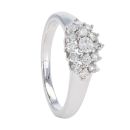 9ct White Gold 0.50ct Diamond Cluster Ring by Anya Belle