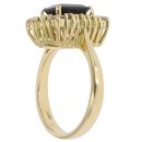 18ct Yellow Gold Sapphire And Cubic Zirconia Cluster Ring