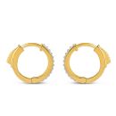 22ct Yellow Gold Pave Diamond-Cut Hoops