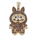 14ct Yellow Gold Brown Gemstone Bunny Pendant