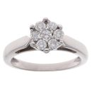 18ct White Gold 0.50ct Brilliant Cut Diamond Cluster Ring