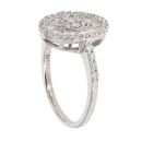 18ct White Gold 1.00ct Brilliant And Baguette Cut Diamond Cluster Ring