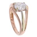 14ct White And Rose Gold Cubic Zirconia Single Stone Ring
