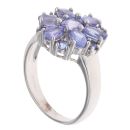 9ct White Gold Tanzanite Cluster Ring