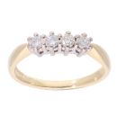 18ct Yellow Gold 0.33ct Diamond Four Stone Ring