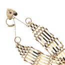 9ct Yellow Gold Heart Lock Gate Bracelet 6.5"