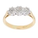18ct Yellow Gold 0.20ct Old Cut Diamond Trilogy Ring