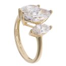 14ct Yellow Gold Cubic Zirconia Three Stone Ring