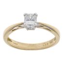18ct Yellow Gold 0.53ct Radiant Cut Diamond Solitaire Ring