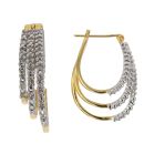 9ct Yellow Gold 0.50ct Brilliant Cut Diamond Triple Hoop Earrings