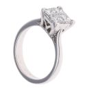 18ct White Gold 1.00ct Princess Cut Diamond Cluster Ring
