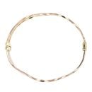 9ct Yellow White and Rose Gold Hinged Wave Bangle