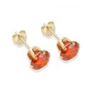 9ct yellow gold 6mm flame CZ stud Earrings
