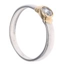 9ct White and Yellow Gold Cubic Zirconia Solitaire Ring
