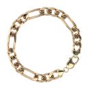 9ct Yellow Gold Figaro Bracelet 9"