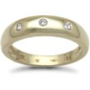9 Carat Yellow Gold 9pts Invisible Set Diamond Trilogy Ring