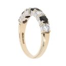 9ct Yellow Gold Sapphire And Cubic Zirconia Half Eternity Ring