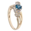 9ct Yellow Gold 0.05ct Diamond and Topaz Gemstone Ring