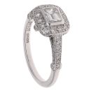 Platinum 1.20ct Emerald And Brilliant Cut Diamond Cluster Ring