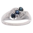 18ct White Gold 0.05ct Diamond and Sapphire Ring