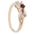 9ct Yellow Gold Garnet And Cubic Zirconia Stone Set Ring