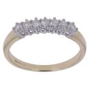 9ct Yellow Gold 0.25ct Brilliant Cut Diamond Half Eternity Ring