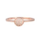 Rose Gold Plated Sterling Silver Cubic Zirconia Disc Ring