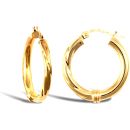 9ct Yellow Gold Half Twist Hoop Earrings