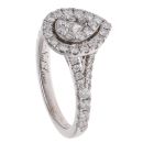 14ct White Gold 0.81ct Pear And Brilliant Cut Diamond Cluster Ring