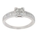 18ct White Gold 0.75ct Princess Cut Diamond Cluster Ring