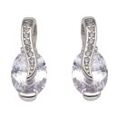 Silver Cubic Zirconia Crossover Earrings