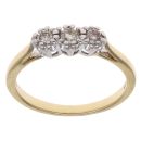 18ct Yellow Gold 0.20ct Brilliant Cut Diamond Trilogy Ring