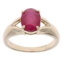 9ct Yellow Gold Ruby Single Stone Ring