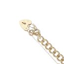 9ct Yellow Gold Heart Lock Charm Bracelet 7.5"