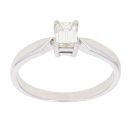 18ct White Gold 0.40ct Emerald Cut Diamond Solitaire Ring