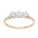 9ct Yellow Gold 0.35ct Diamond Trilogy Ring