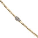 14ct Yellow Gold Monaco Spin Pave Lock Twist Chain 22"