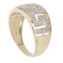 9ct Yellow Gold 0.25ct Diamond Greek Key Ring