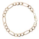 9ct Yellow Gold Figaro Bracelet 8"
