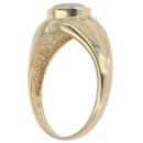 9ct Yellow Gold 0.02ct Diamond and Opal Solitaire Ring