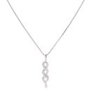 18ct White Gold 0.50ct Diamond Drop Pendant and Chain 16"