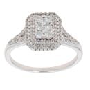 9ct White Gold 0.50ct Diamond Cluster Ring