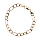 9ct Yellow Gold Figaro Bracelet 7"