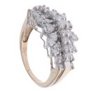 9ct Yellow Gold 1.20ct Three Row Diamond Ring
